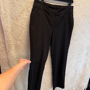 Ruby Rd Womens 14 Black Pull On Millennium Stretch Ankle Pants Slim Straight